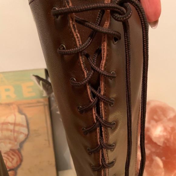 Martino tan leather lace boots size 8 - Picture 4 of 11